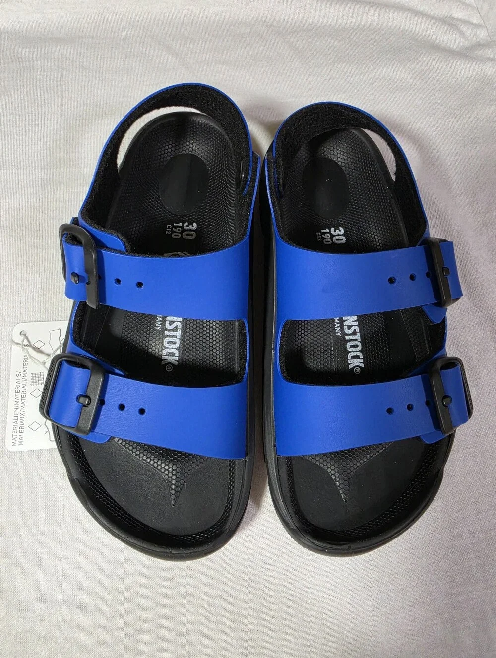 Birkenstock Mogami Kids Sandals — Ultrablue & Black Size Size C12 30/190 NEW